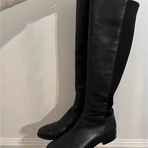 Cole Haan Women's Black Leather Knee-High Riding Boots